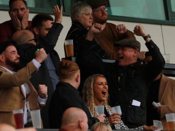 Race goers enjoy their wins at Chepstow Racecourse