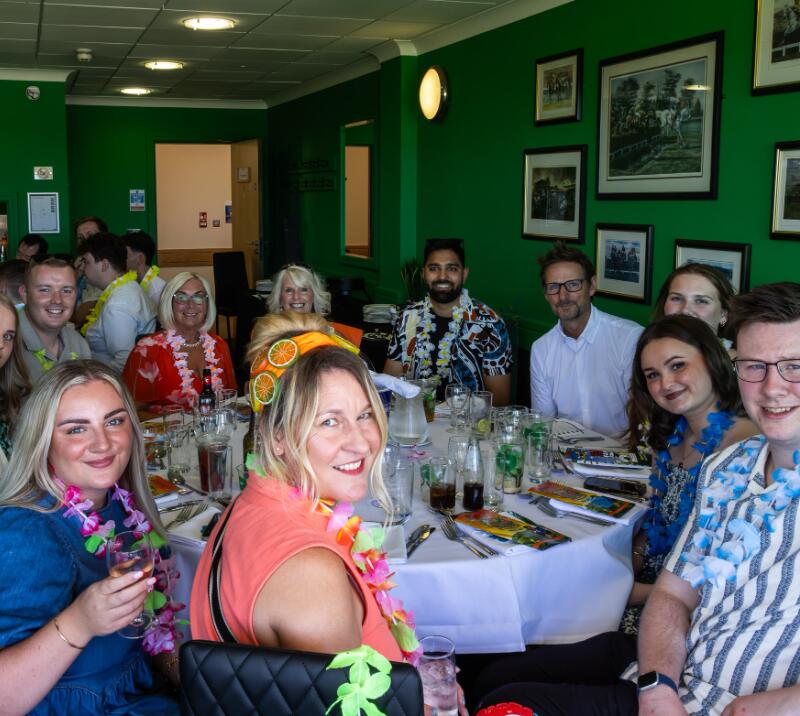 A hospitality table enjoying a themed race at Chepstow
